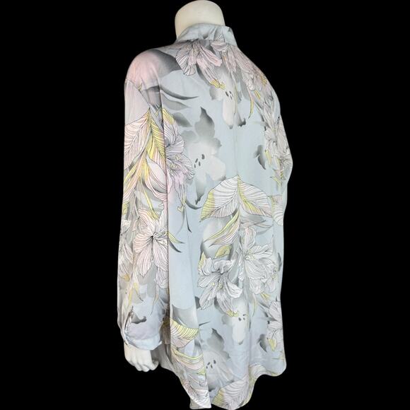 Jaclyn Smith Collection Women's XL Balloon Sleeve Lightweight Blouse Zip-Front - Picture 7 of 14